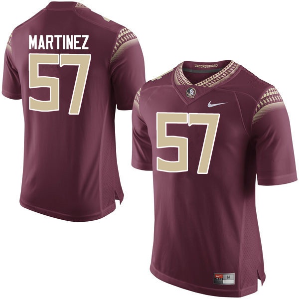 Men #57 Corey Martinez Florida State Seminoles College Football Jerseys-Garnet